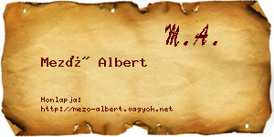 Mező Albert névjegykártya
